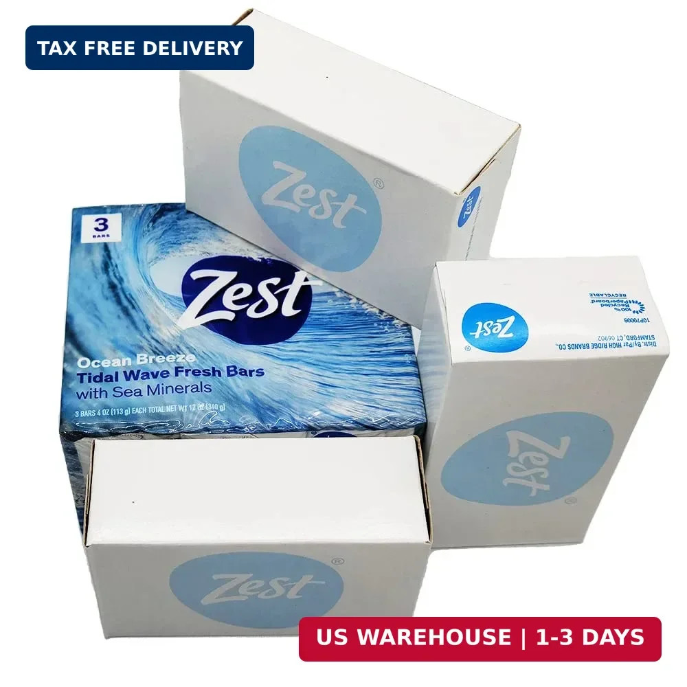 Zest Bar Soap 3 ct, ocean breeze, 12 Ounce