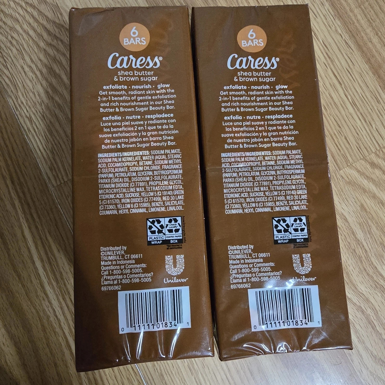 2X Caress Shea Butter Brown Sugar Bar Soap Exfoliating 6CT (12 Bars Total)