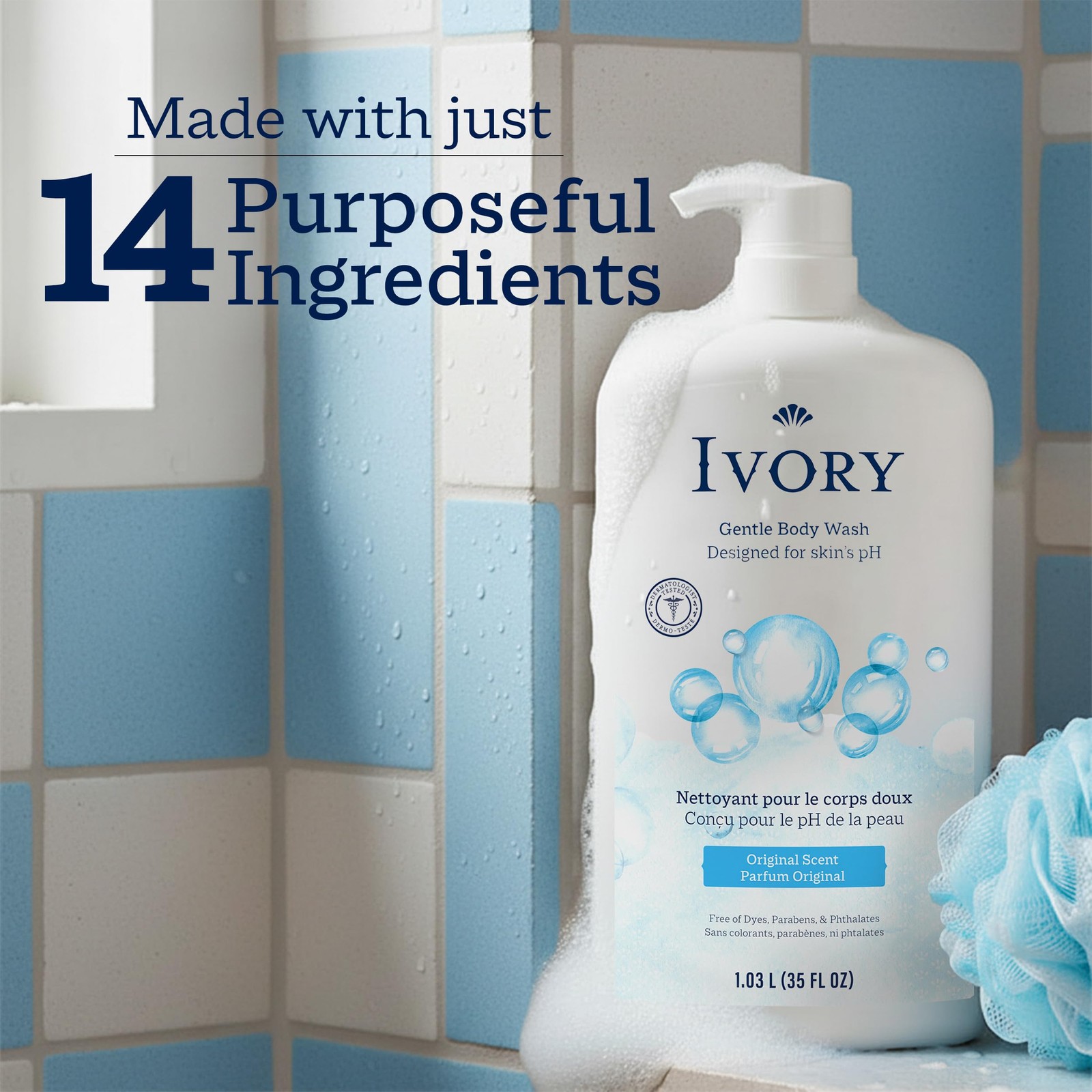 Ivory Body Wash, Designed for the Whole Family, 35 Ounce (Pack of 1), White