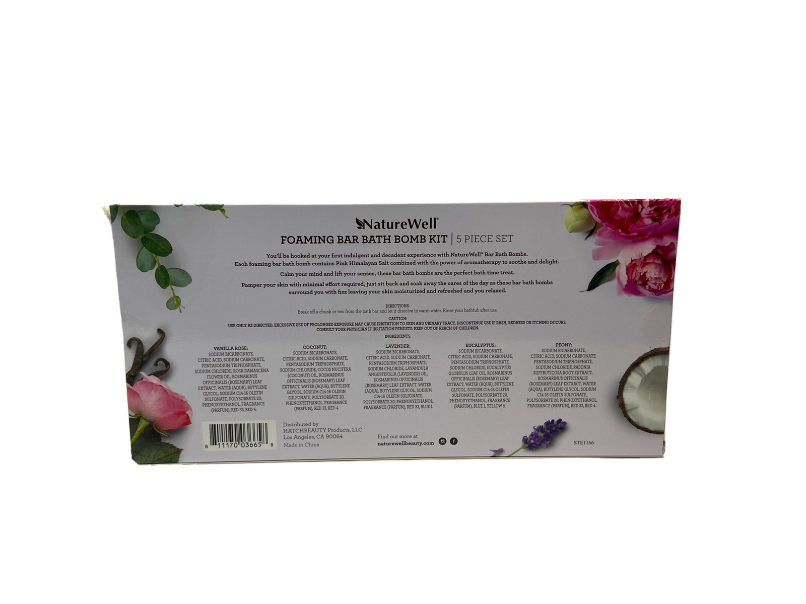 Naturewell Foaming Bar Bath Bomb Kit 5 Pcs Set/5 individual Bars total 12.35 oz