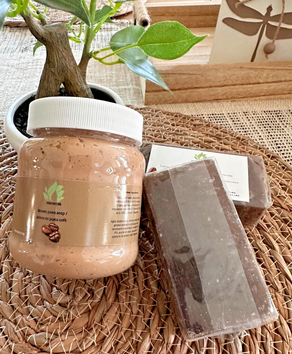 Free Nature set 3 pieces, Brown Paste Soap, Coffe Soap, Organic, from Mexico