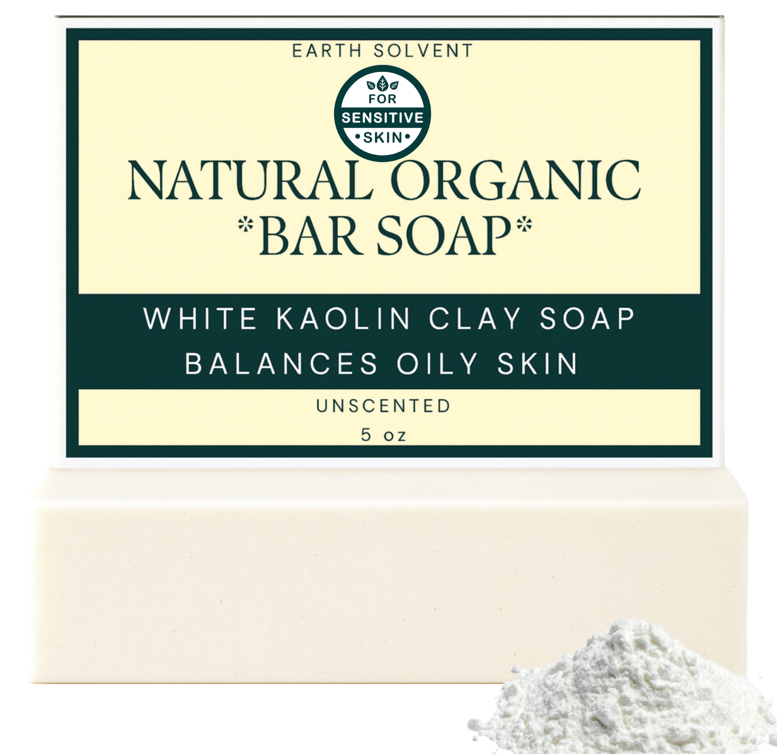 All Natural Kaolin Clay Soap Rose Kaolin Clay & White Kaolin Clay 5oz UNSCENTED