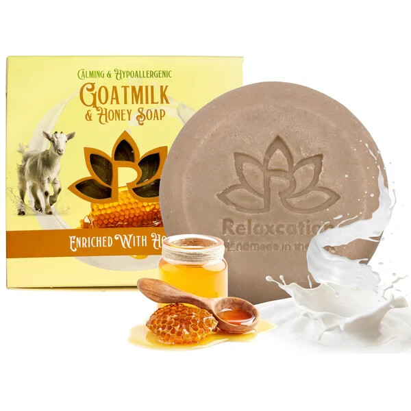 1 Natural Cold Process Soap Bar Goat Milk and Honey – Round