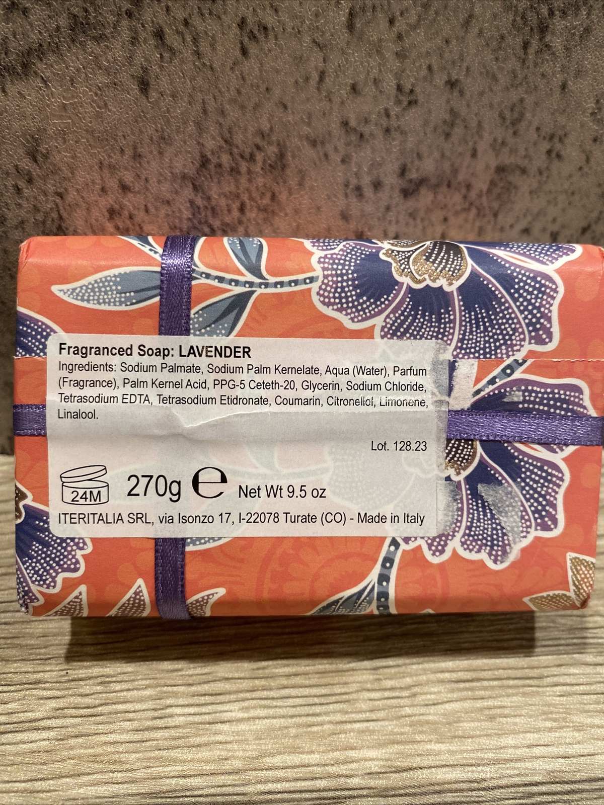 Sapone Tradizionale lavender scented Bar Soap 9.5 oz