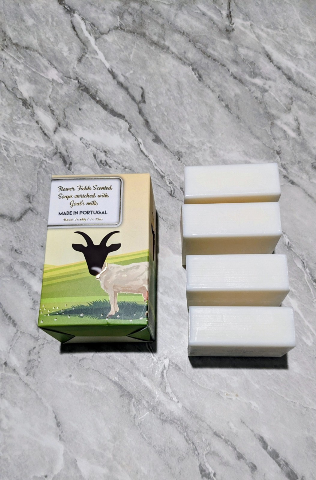 Goat Milk Bar soap Flower Fields Scented Pack Of 4 /100g Made In Portugal
