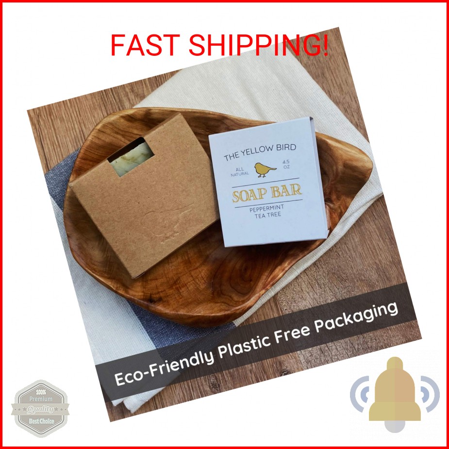 The Yellow Bird Peppermint Tea Tree Soap Bar. Made In USA with All Natural & Org