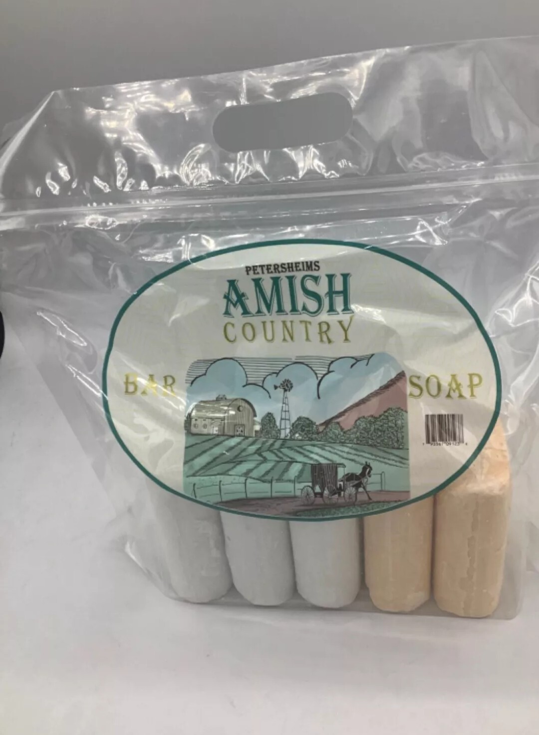 New Amish Country Bar Soap (Pack of 5) HUGE 7 oz Bars (5 Bars) Green & Orangish