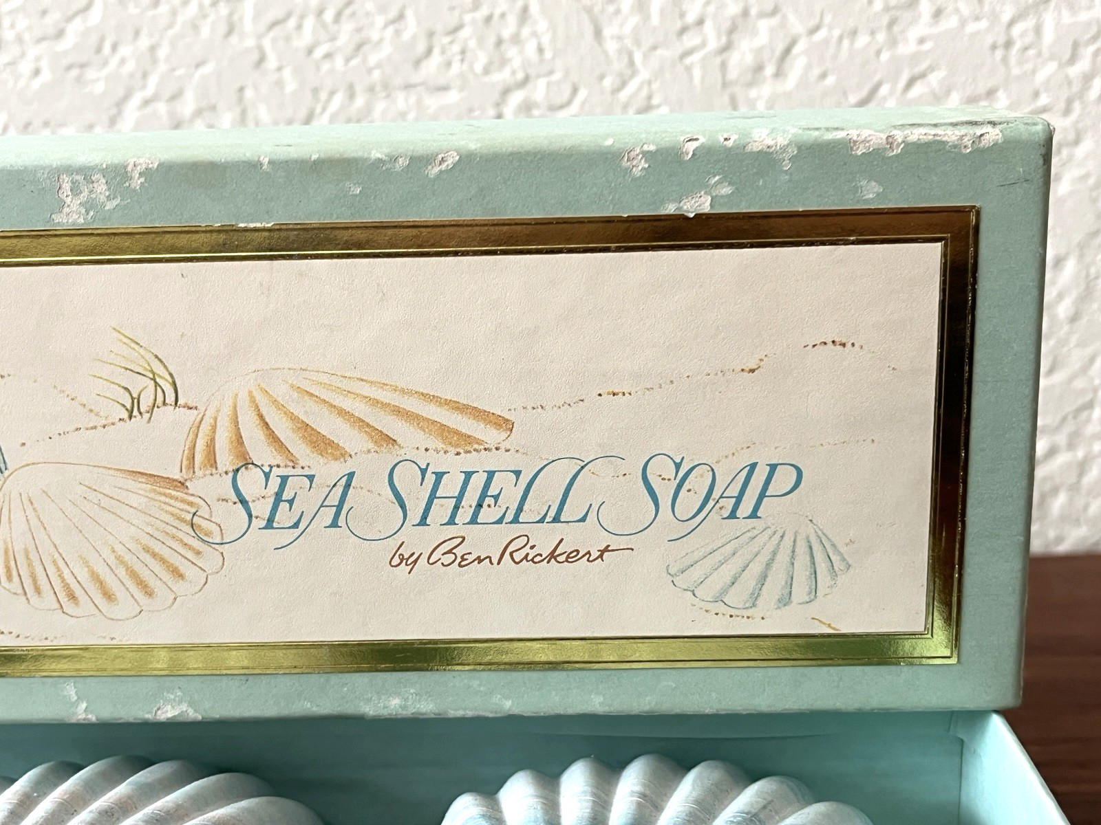 Vintage Blue Sea Shell Soap Ben Rickert Coastal Beach House Soap Set READ DESC