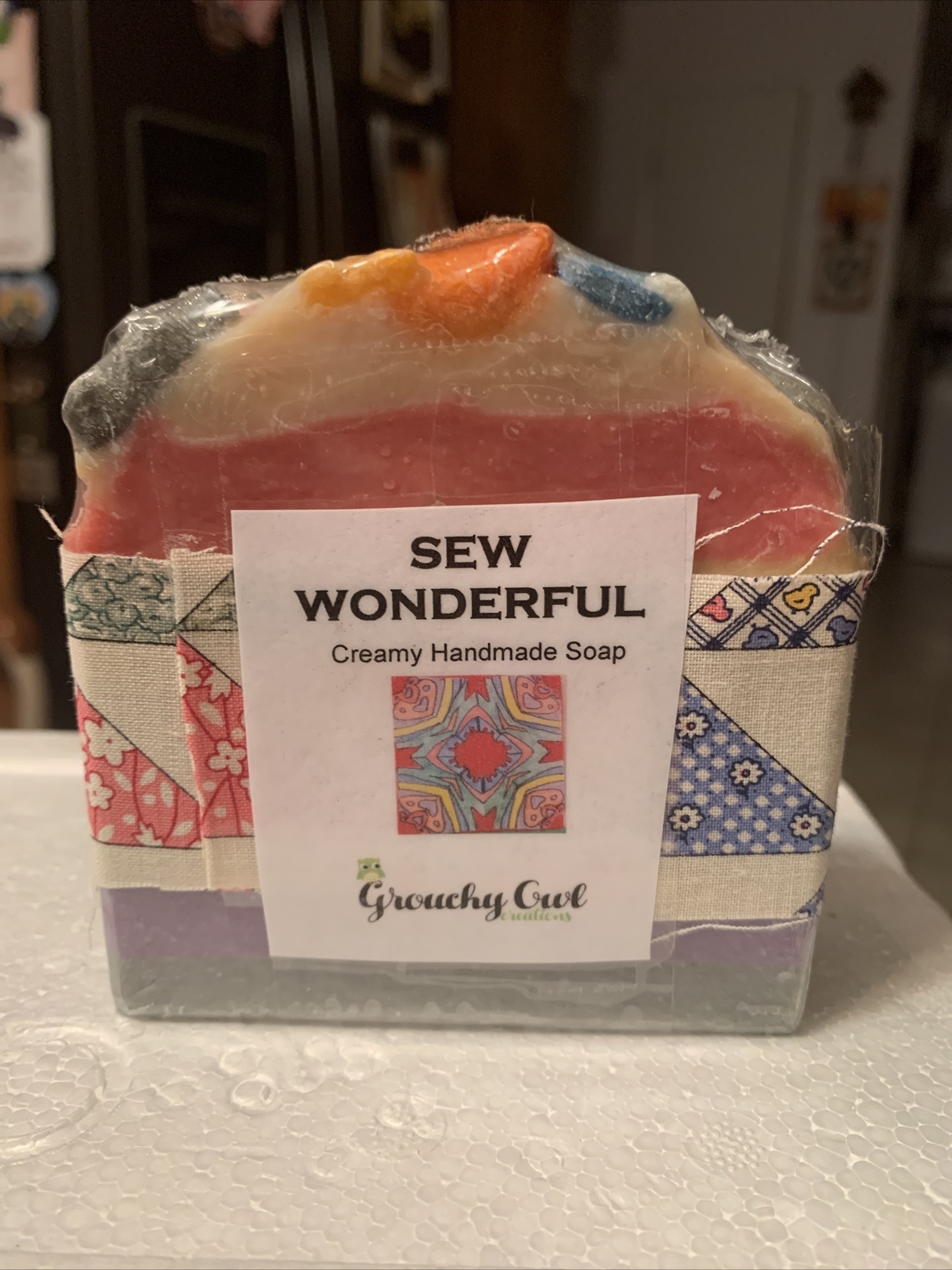 Sew Wonderful Buttons Bottles Scissors Decorated Creamy Handmade Soap Brand New