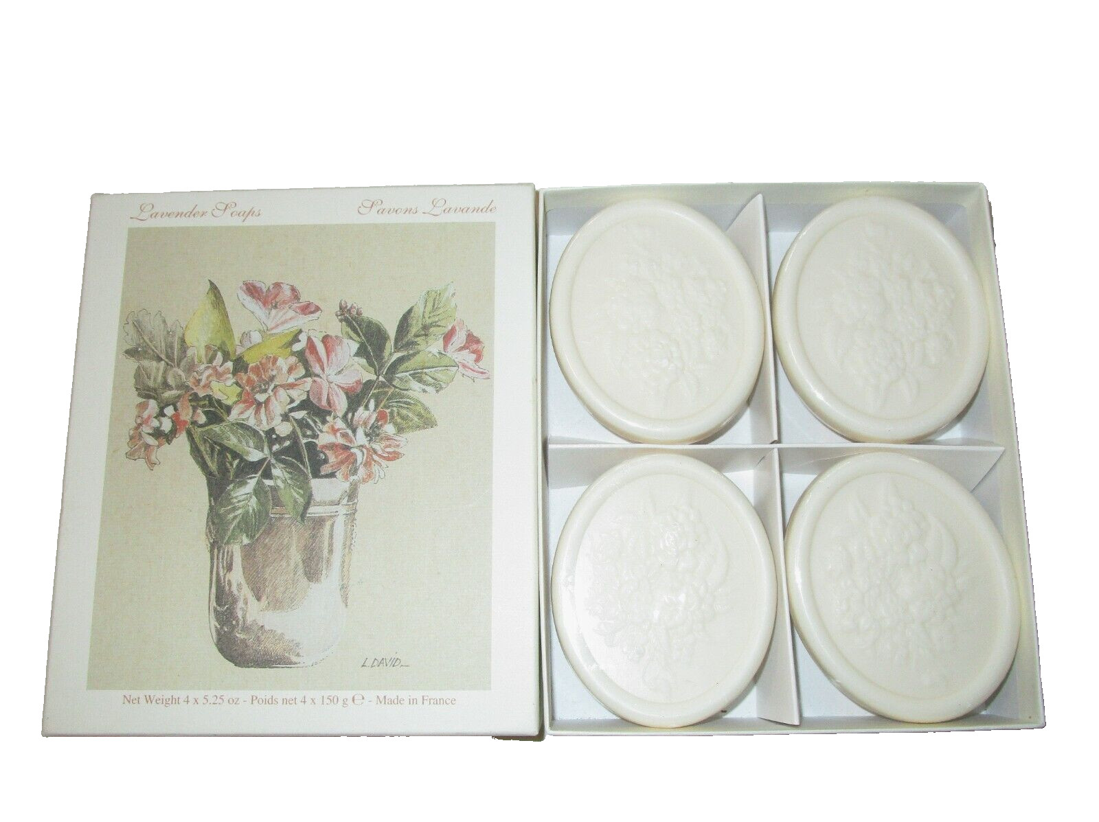 Lorcos France new Set of 4 Bath Soaps Lavender 4 x 5.25 oz NIB