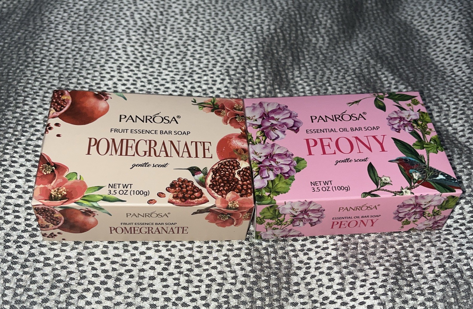 2 Bars PANROSA Fruit Essence Bar Soap Pomegranate Peony Oil Bar 3.5 oz