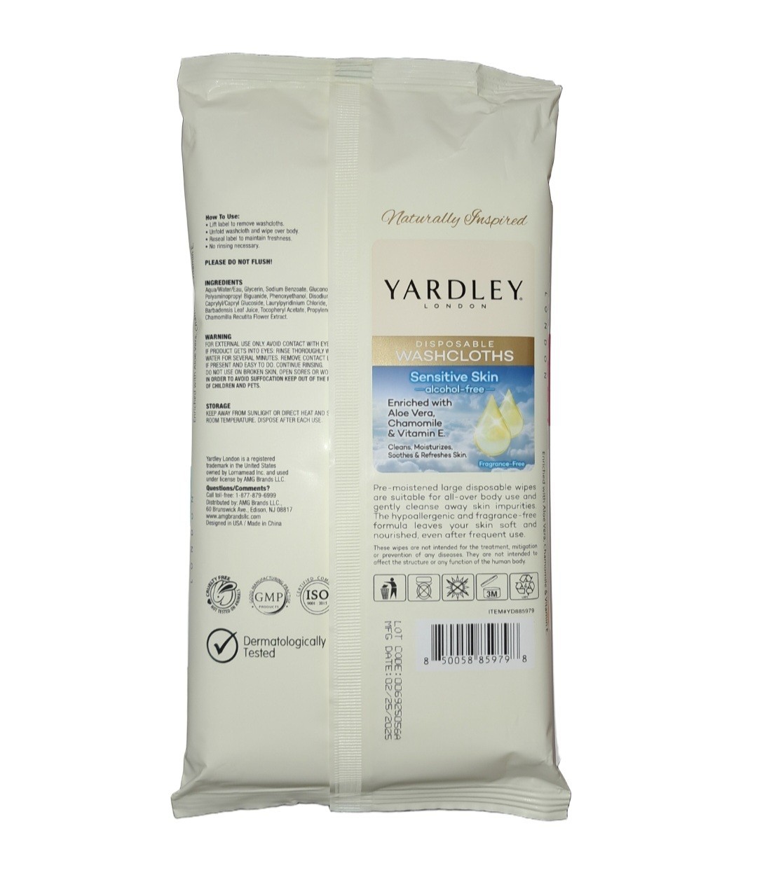 💙 YARDLEY LONDON (2PK) 18-CT 12″X8″ 🫧●DISPOSABLE WASHCLOTHS●🫧 Sensitive Skin.