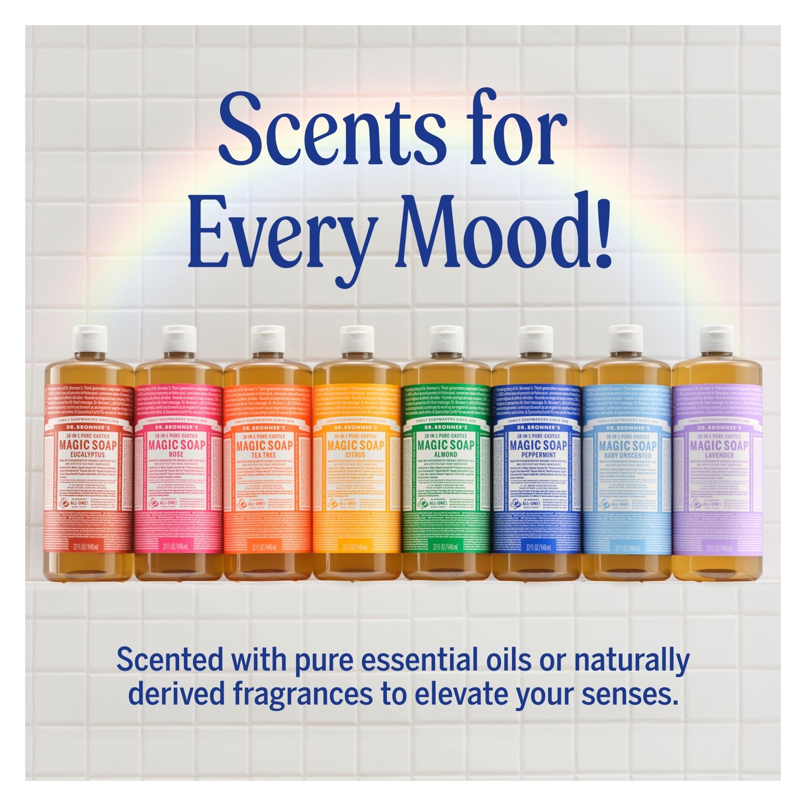 Dr. Bronner’s Baby Unscented Castile Soap 32oz 4-Pack Sensitive S
