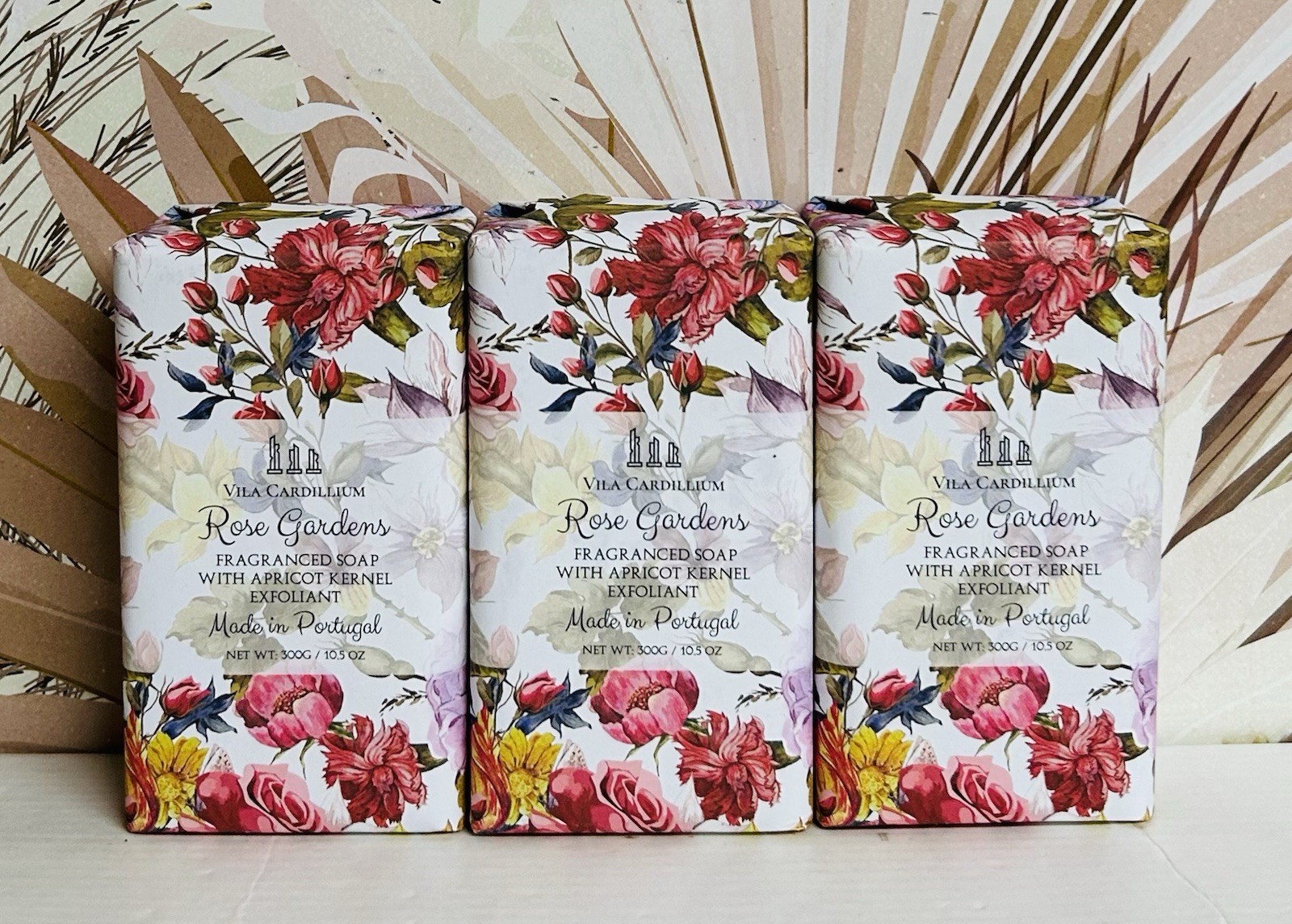 3-Pack Vila Cardillium ~ Rose Garden Exfoliating Bar Soap 10.5 oz Each
