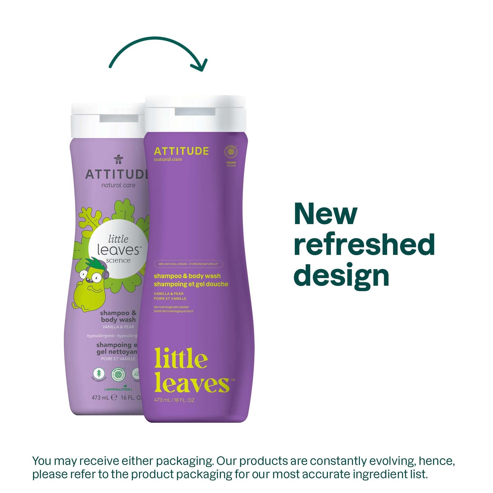 ATTITUDE Shampoo and Body Wash for Kids, EWG 16 Fl Oz (Pack of 1), PURPLE