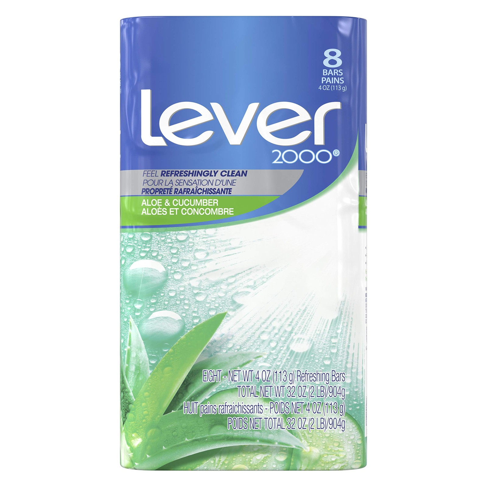 Lever 2000 Refreshing Body Soap and Facial Cleanser Aloe & Cucumber Effective…