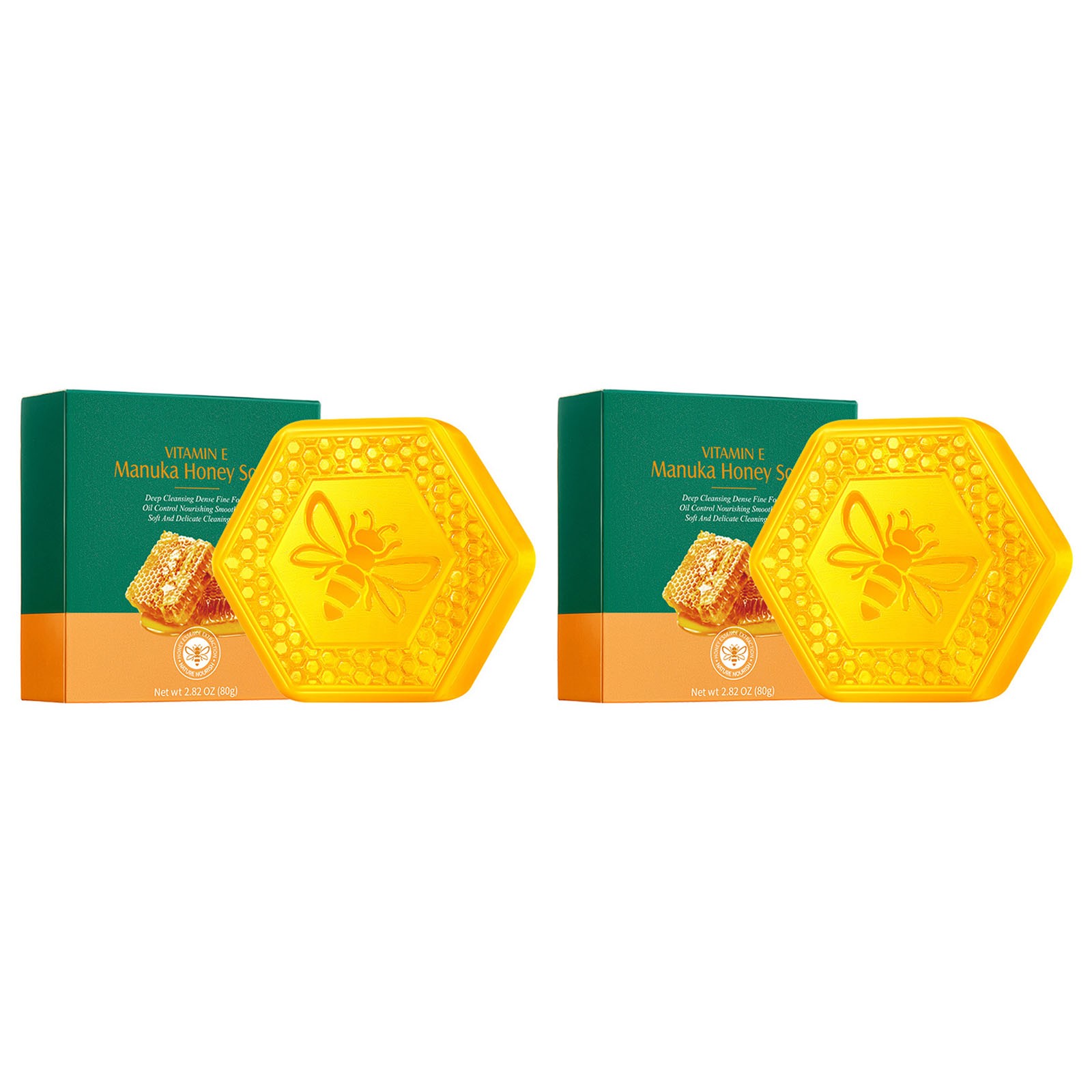 2Pcs Manuka Honey Soap Multi-Purpose Soap Bar Deeply Cleansing Skin Honey Scent