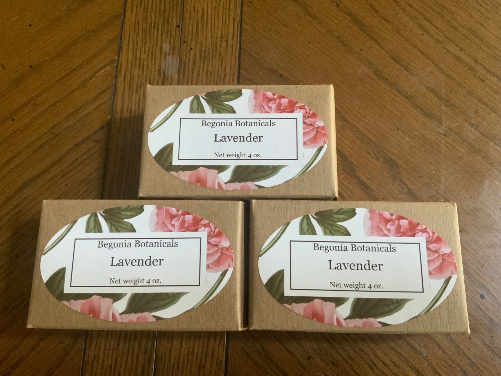 Begonia Botanicals Unscented Sensitive Organic ingredients 3 bar pack 4 oz bars