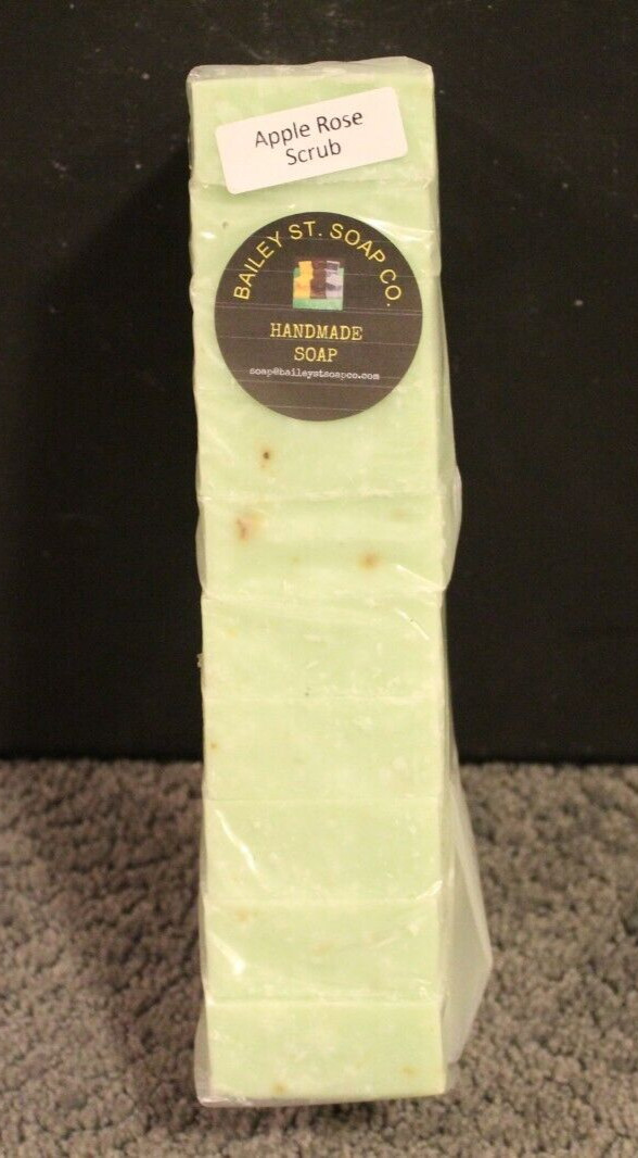 Apple Rose Scrub Cold Processed handmade soap loaf,10 precut bars- FREE Shipping