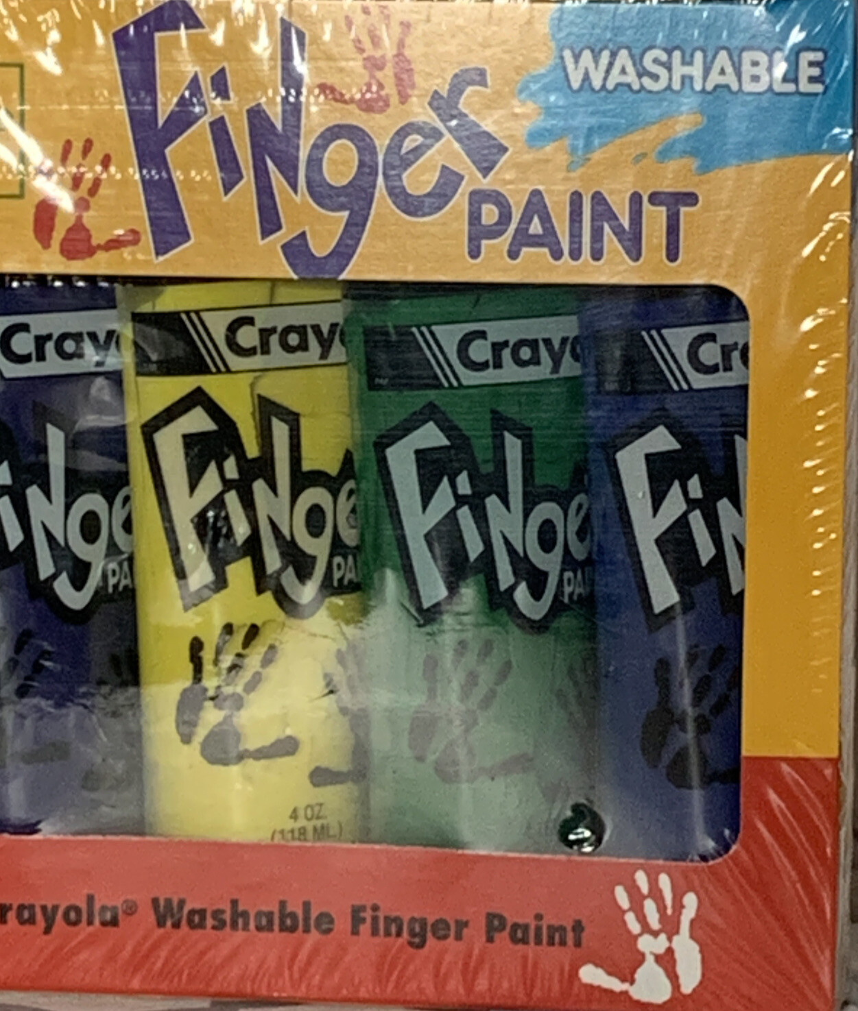 Vtg Crayola Washable Finger Paint (6) 4oz Tubes 1994