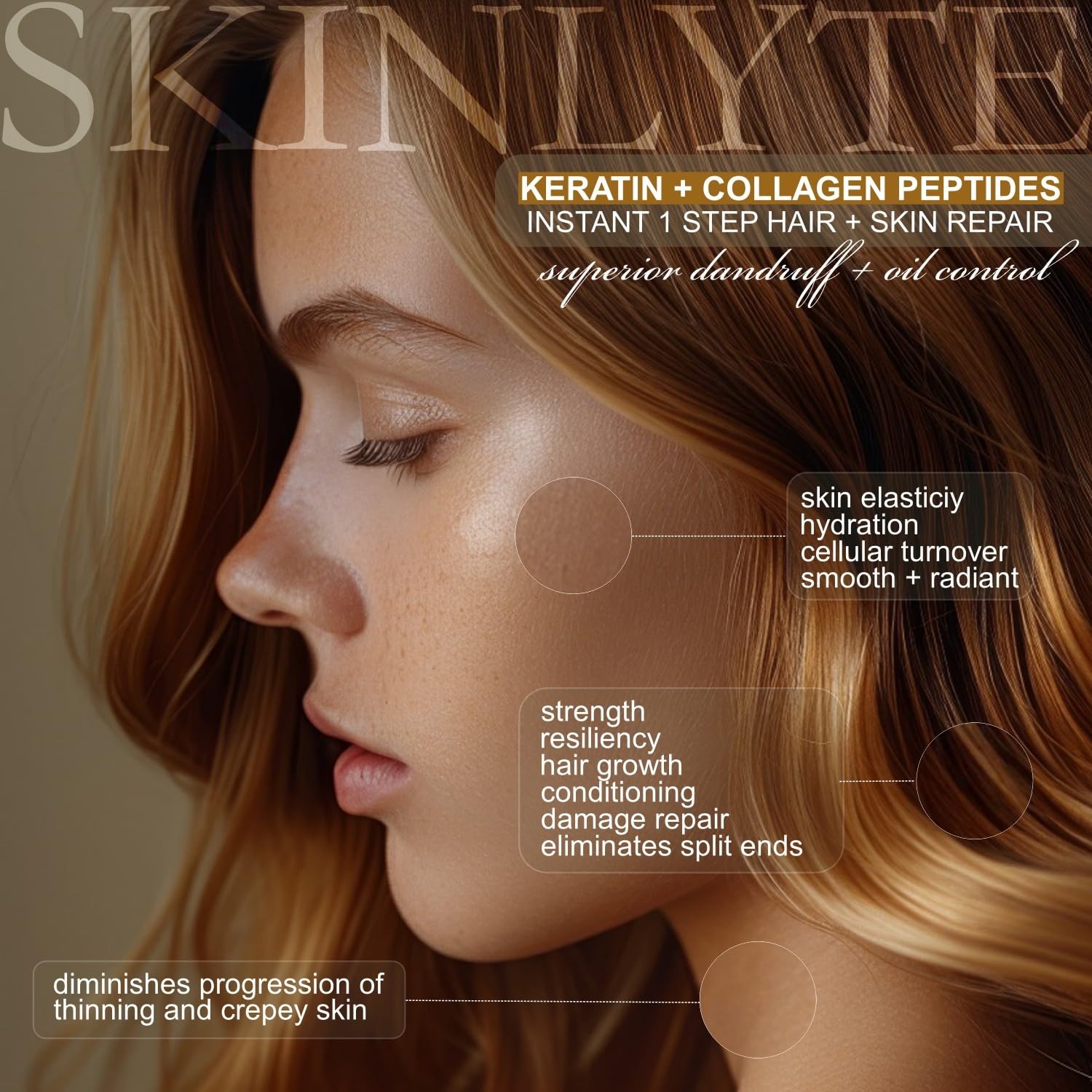 SKINLYTE Natural Hair & Body Soap Bar with Keratin Collagen Peptides 8 oz