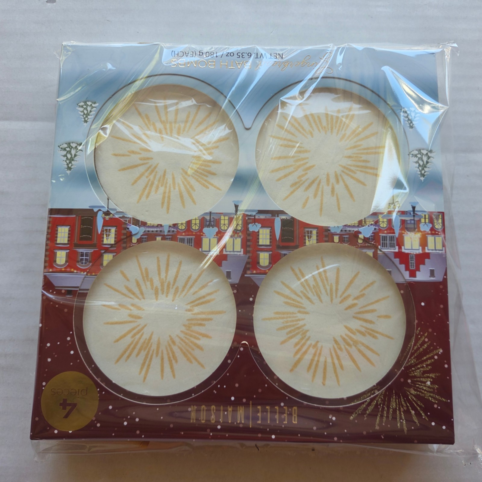 Four (4) Belle Maison Gingerbread Bath Bombs – 6.35 oz / 180 g (Each)