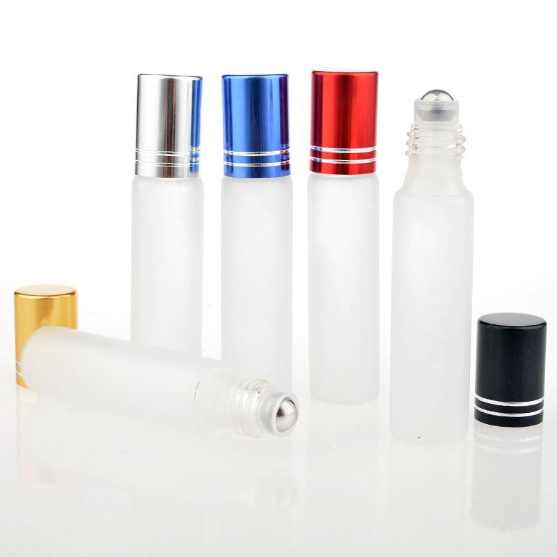 Frosted Clear Glass Mini Bottles with Roller Ball For Oil Perfume Eye Cream 10ML