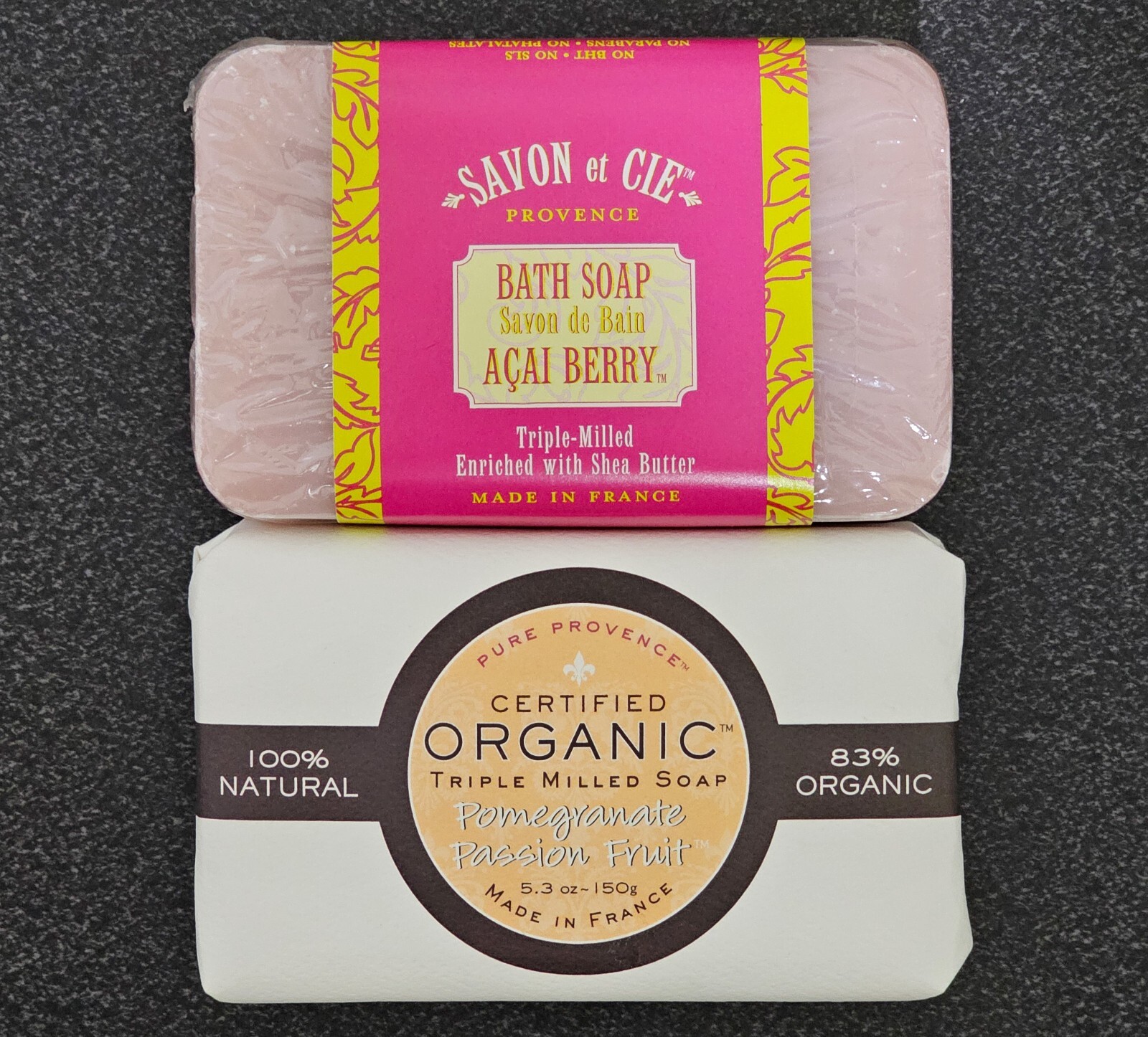 Organic Triple Milled Bar Soap Pure Provence (2 Bars) – Acai/Passion Fruit