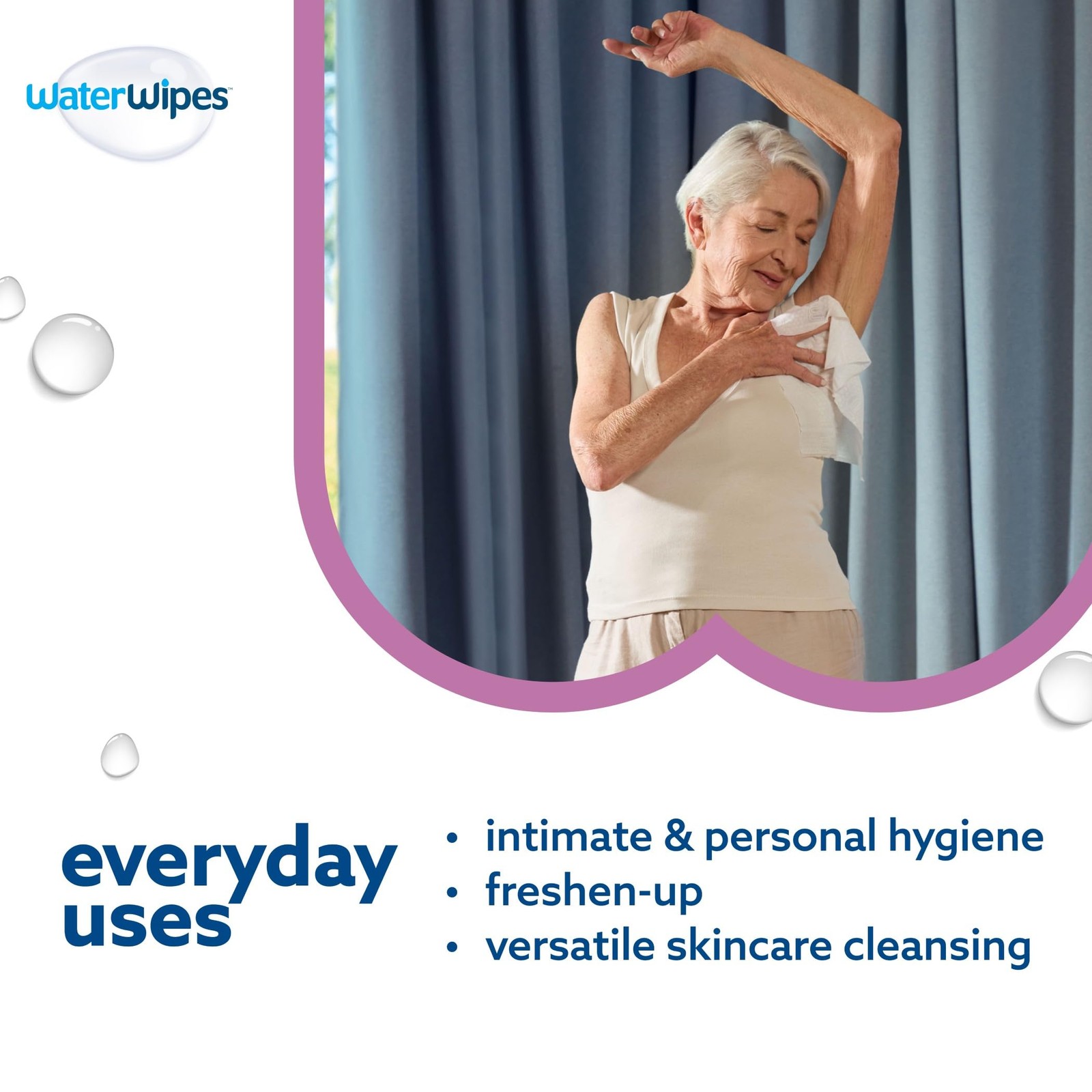 3 Pack WaterWipes for Adults 90 Sensitive XL Wipes 99.9% Water