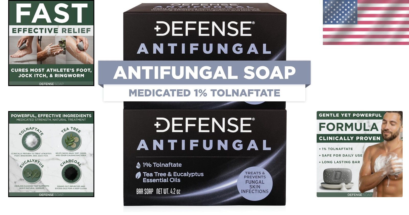 Tolnaftate Medicated Soap Bars x2 | Anti Fungal Formula