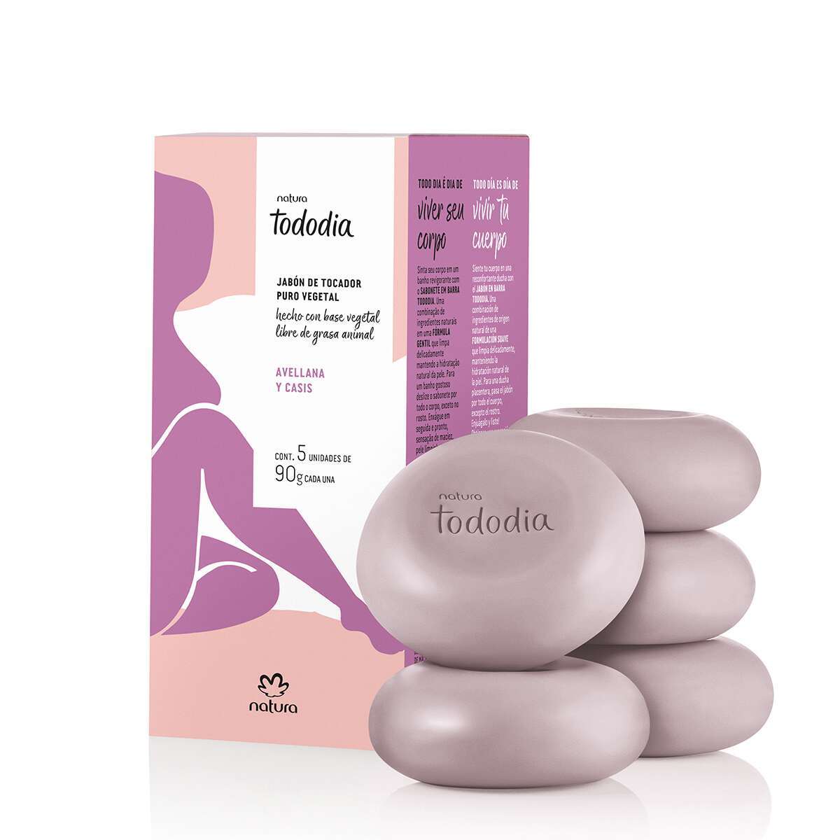 NATURA TODODIA SOAP X5 VARIOUS SCENTS COCOA, PECAN NUT, RED FRUITS, MANGO, LEMON