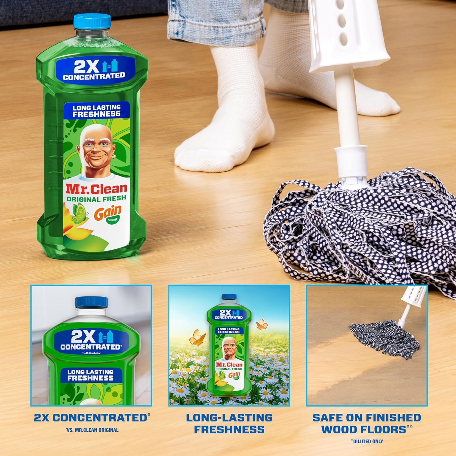 Mr Clean 41 Oz All Purpose Floor Cleaner for Mopping Home Bathroom Kitchen