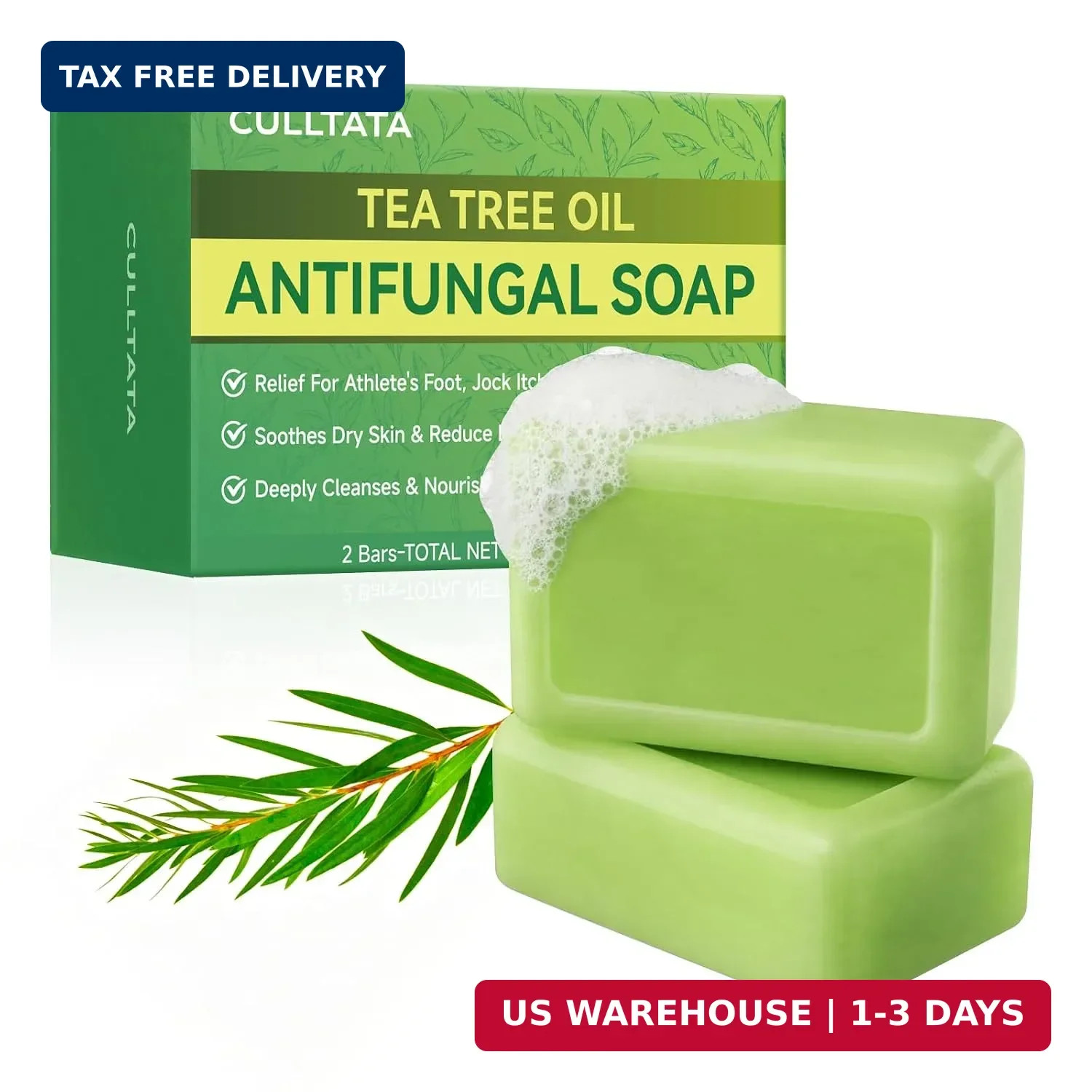 Antifungal Soap Bar for Men & Women: Tea Tree Oil Antifungal Soap for Athlete’s