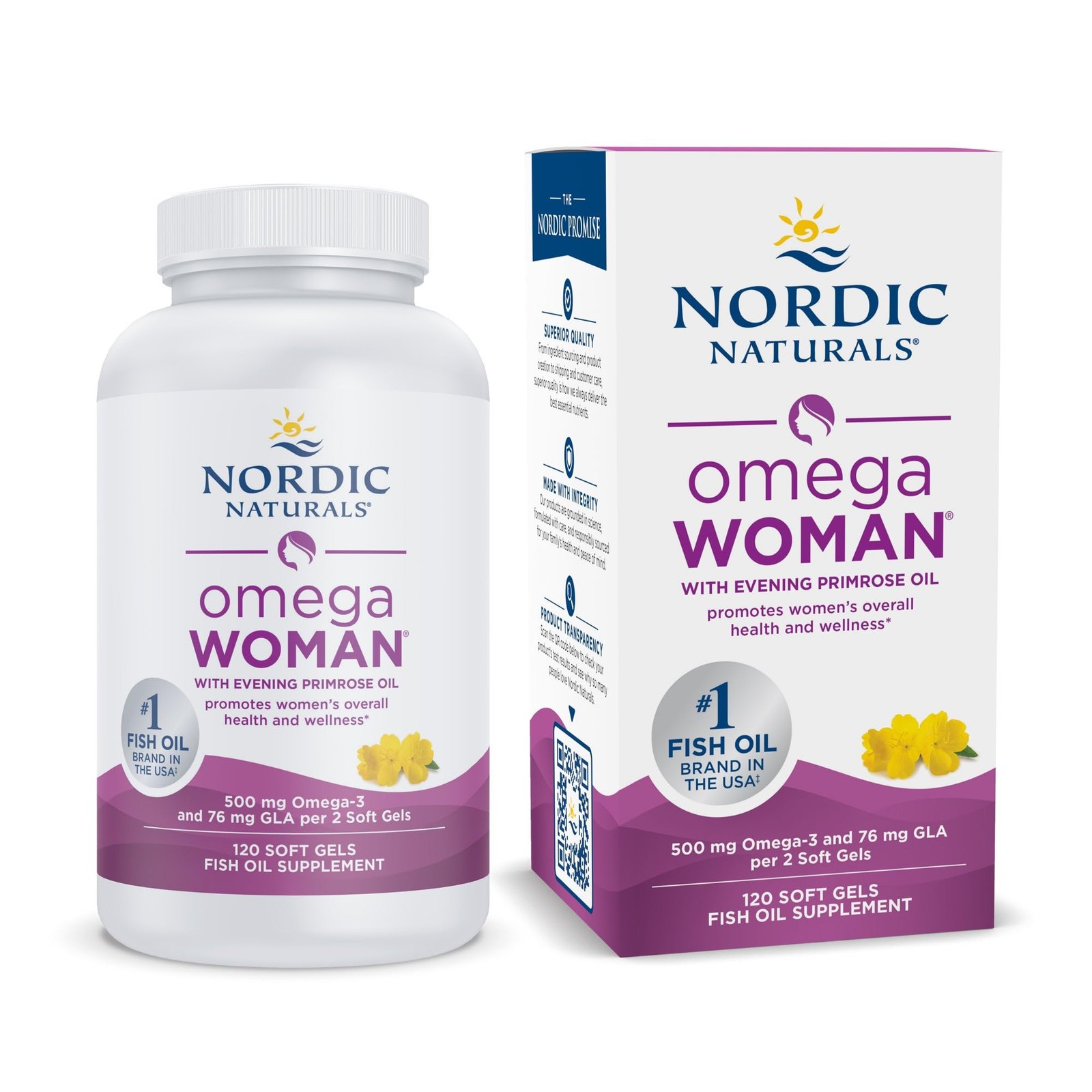 Nordic Naturals Omega Woman, Lemon – 120 Soft 120 Count (Pack of 1), Yellow