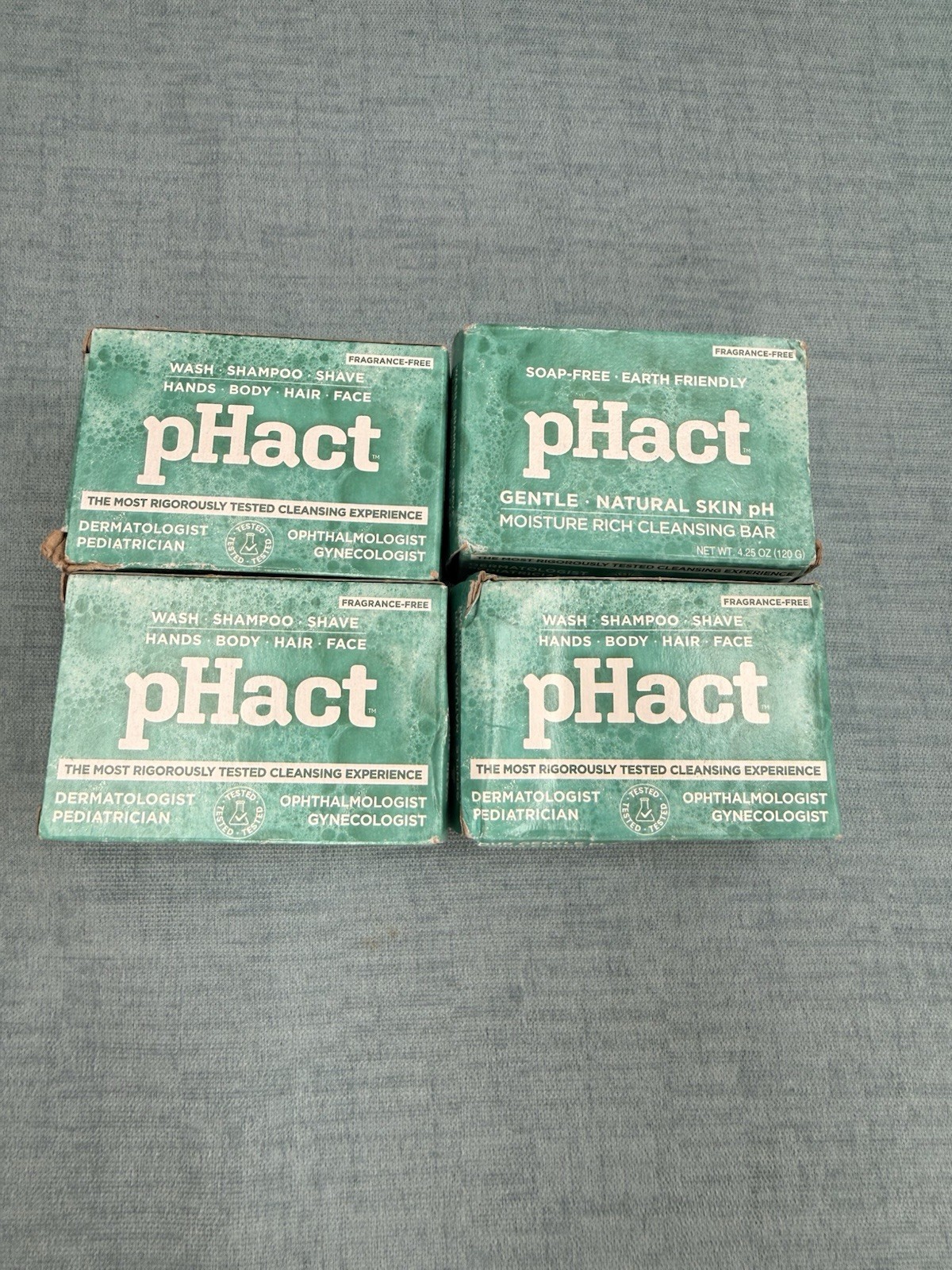 pHact Cleansing Bars Soap, Dye, Gluten Free Doctor RX 4.25oz 4 Pack Unscented