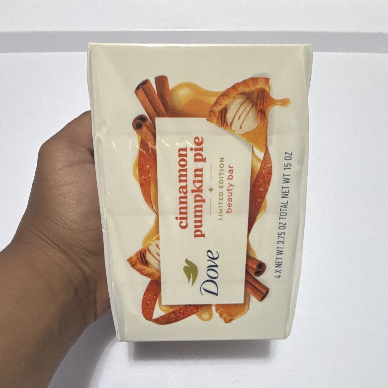 Dove Cinnamon Pumpkin Pie Beauty Bar Soap 4-Pack, Holiday Treats 15 oz