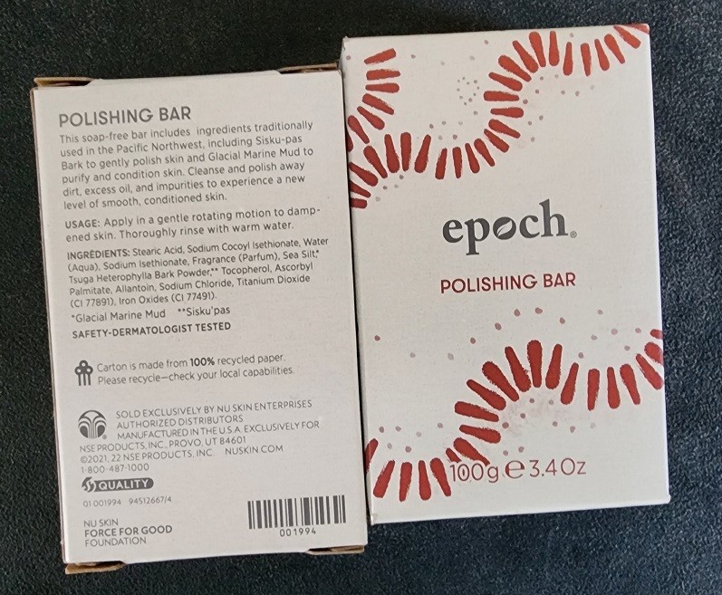 2 Packs -NuSkin Epoch Polishing Bar soap Safety-Allergy-Dermatologist Tested NEW