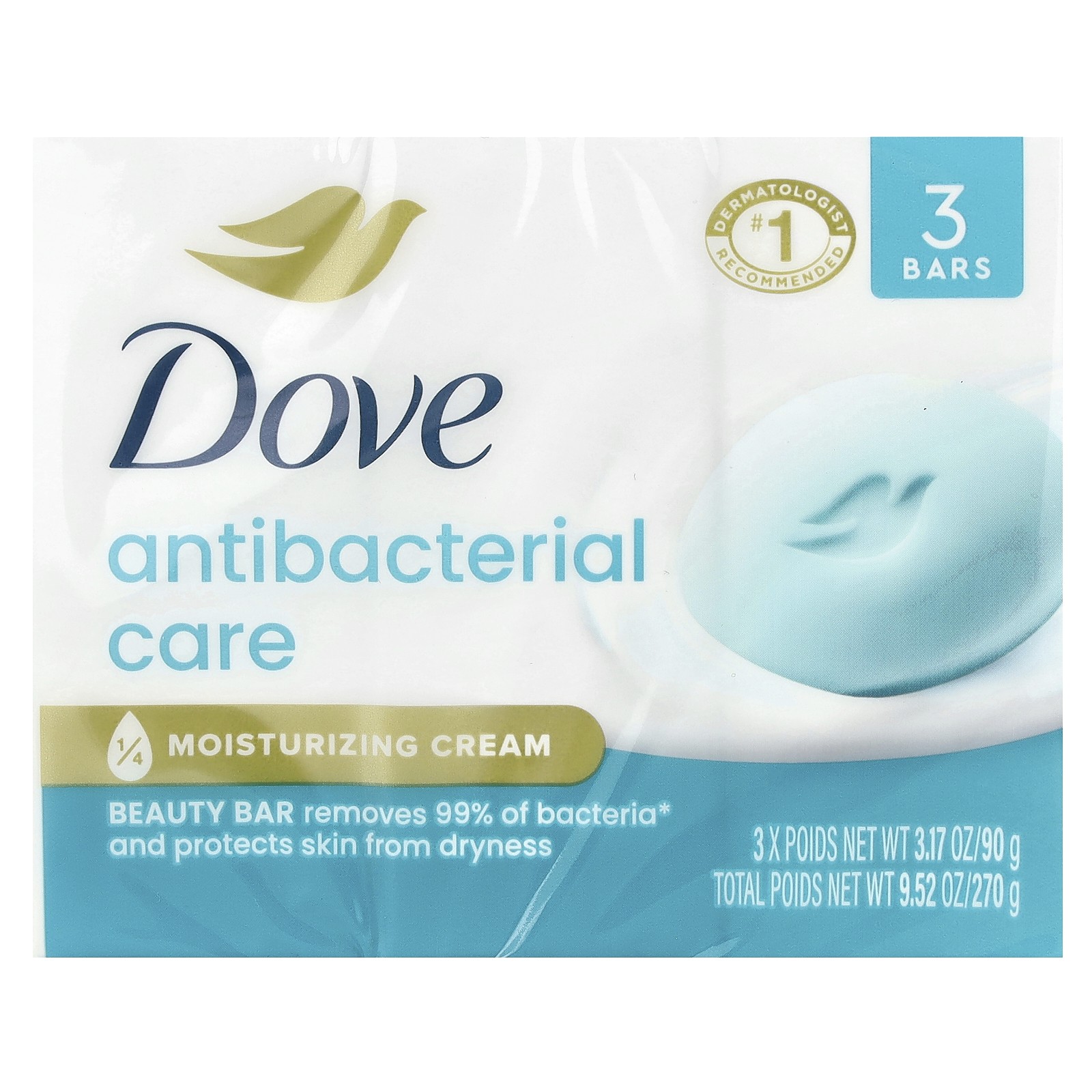 Care & Protect, Antibacterial Beauty Bar, 3 Bars, 3.17 oz (90 g) Each