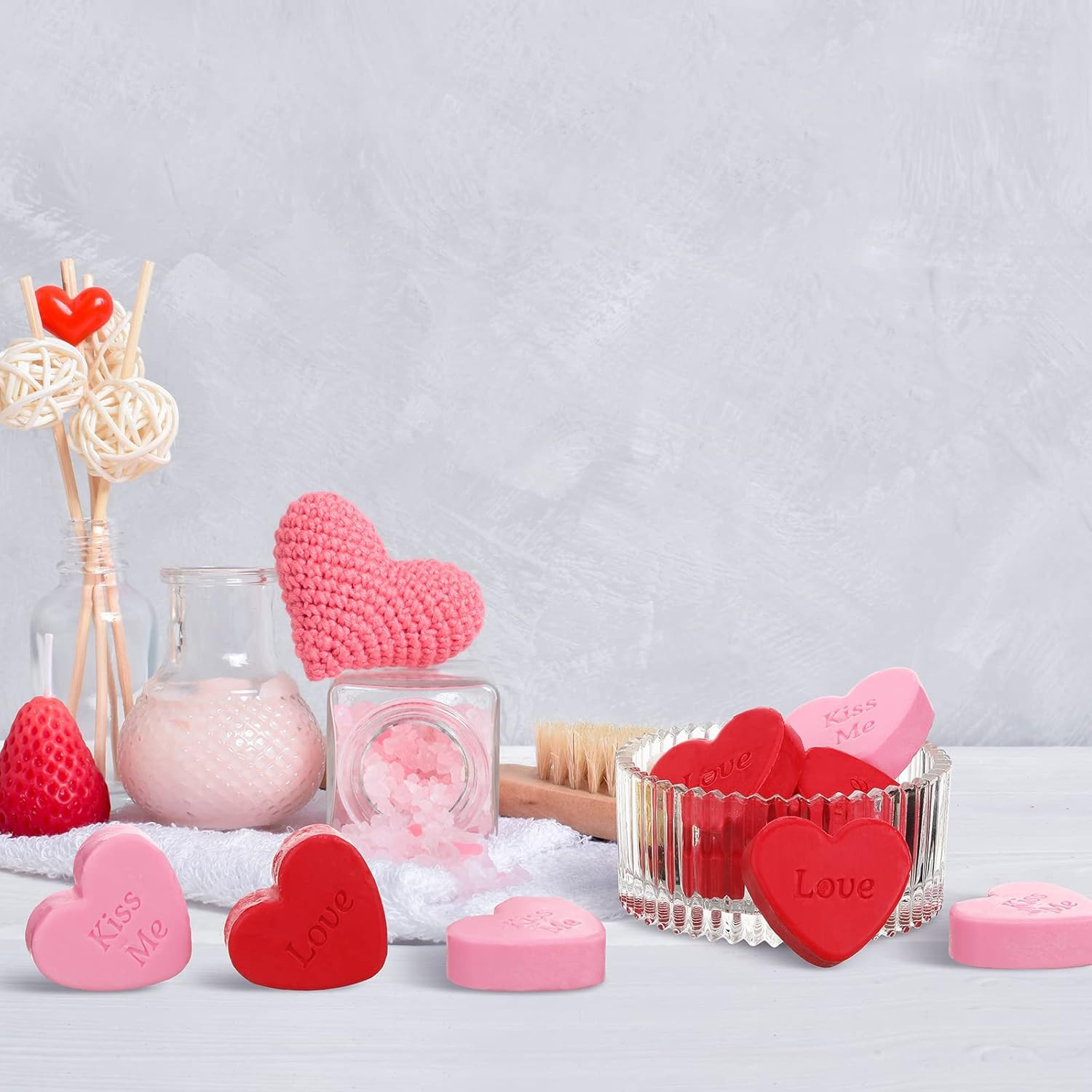 24 Pcs 2 Inch Valentine‘S Day Heart Soap Gift Colorful Soaps Wedding Party Favor