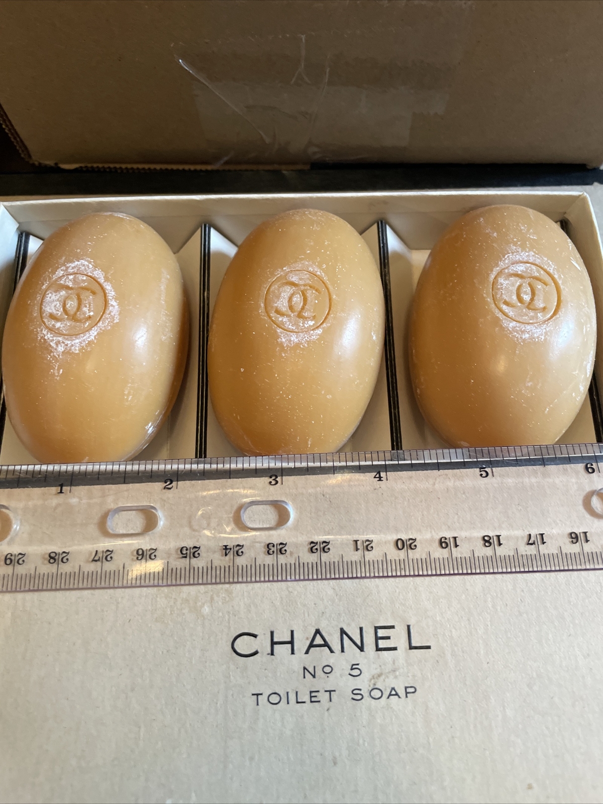 Vintage Chanel No 5 Set of 3 Hard Toilet Soap Set