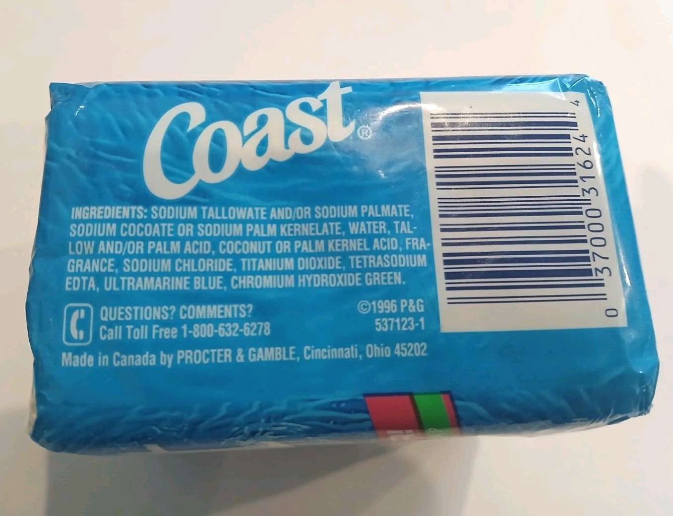 Original Scent Coast The Eye Opener Deodorant Bar Soap 3 Pack 1996 P&G
