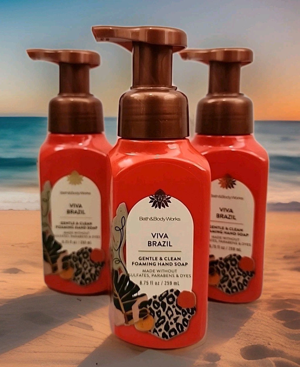3 Pcs Set Bath & Body Works Viva Brazil Gentle & Clean Foaming Hand Soap New