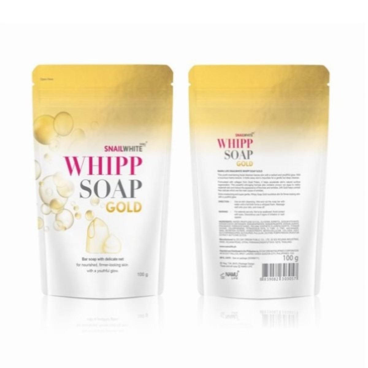 Snail White Whipp Soap Gold & Face Cream Duo Set Brightening Skincare Gift