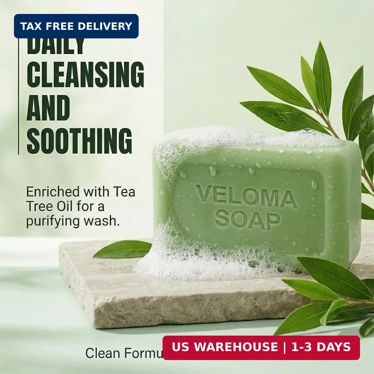 Veloma Antifungal Soap,Veloma Soap,Soothing Tea Tree & Eucalyptus, Deep Pore Cle