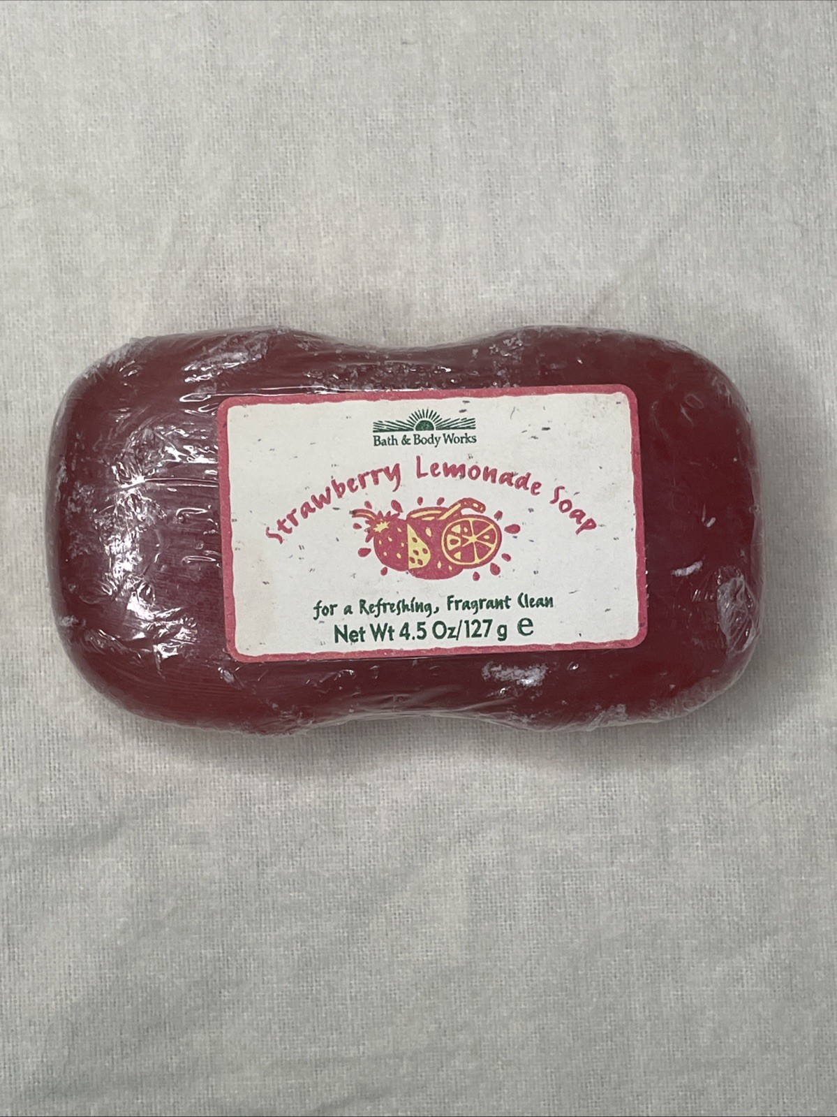 Vintage Bath & Body Works Strawberry Lemonade Glycerin Bar Soap 4.5 oz SEALED