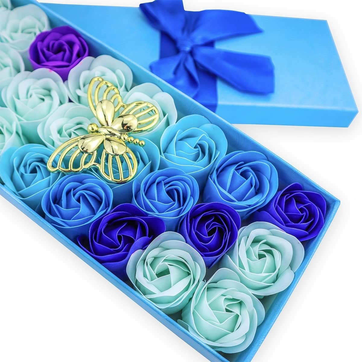 33 PCS Floral Scented Bath Soap Rose Flower Petals, Plant Essential Oil Rose Soa