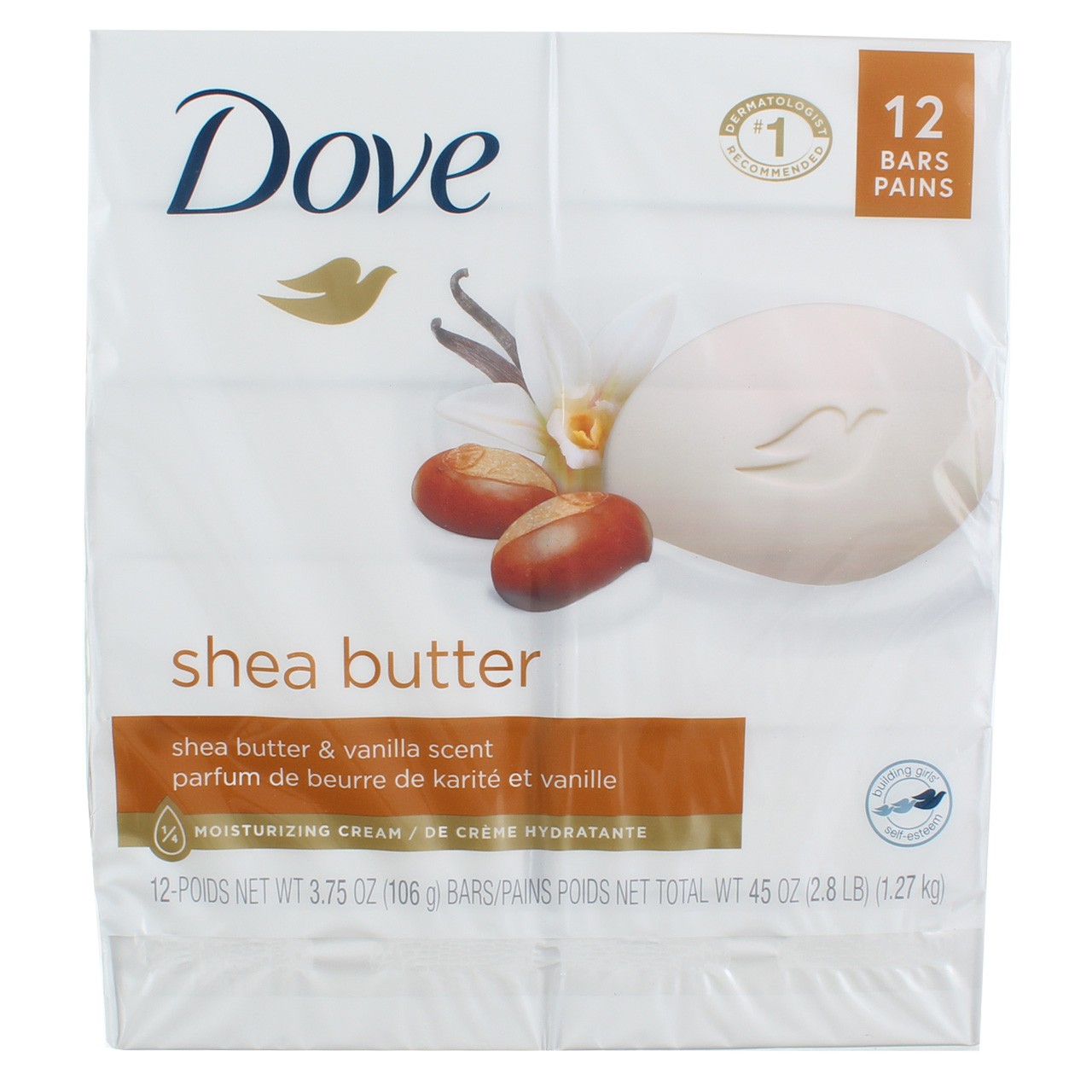 3 Pack Dove Shea Butter Moisturizer Cream Bars, Shea Butter & Vanilla, 3.75 o…