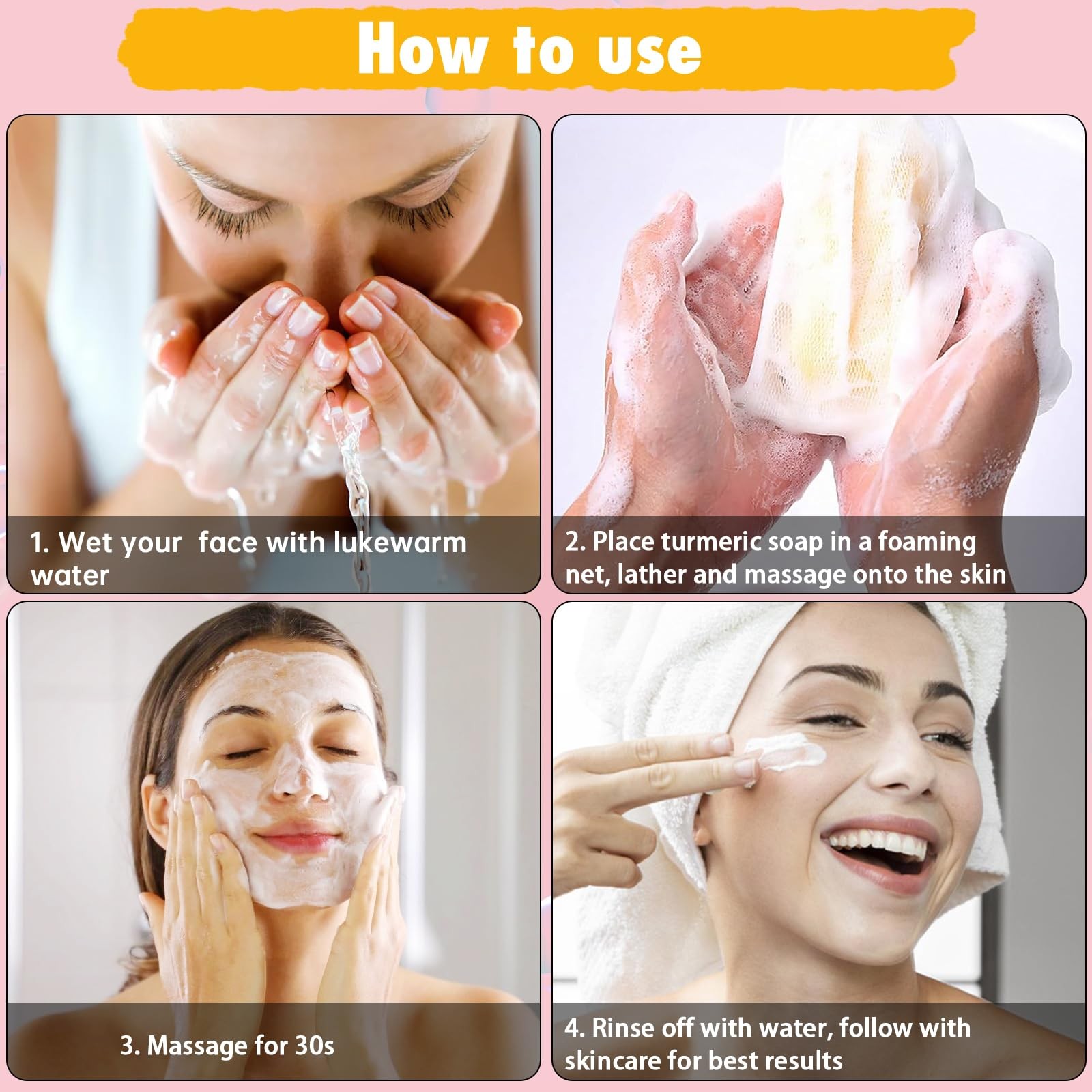 Lemon Turmeric Kojic Acid Soap Bar, Turmeric Soap Bar with Vitamin E for Dry …