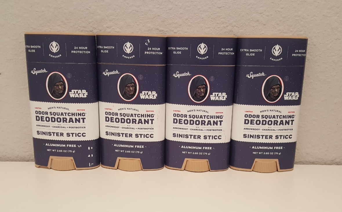 4 Pack – DR. Squatch Men’s Start Wars Edition Deodorant 2.65 fl oz – Soap 5oz