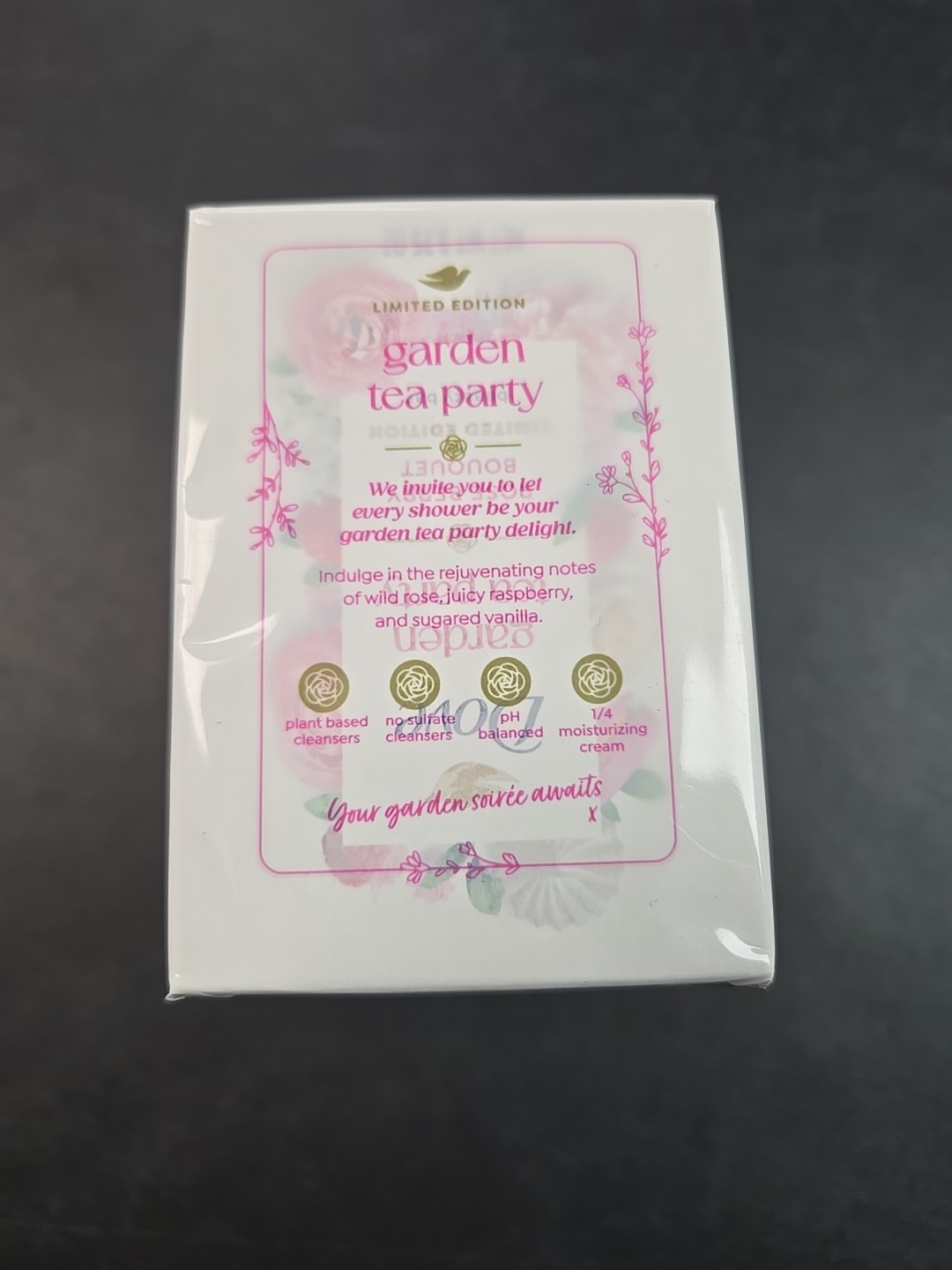 Dove Garden Tea Party SOAP – ROSE BERRY BOUQUET Limited Edition, 3.75 oz, 4 BARS